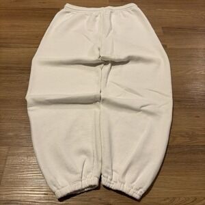 Vintage Jerzees Sweatpants Adult XL White Blank Fleece Joggers Made USA 80s 90s